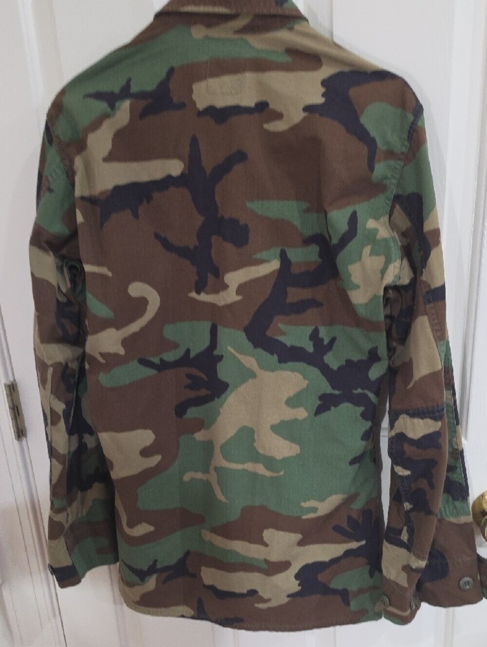 Vintage US Military Woodland Camo BDU Shirt Jacket Wolverine Size Medium-Short - Picture 4 of 6